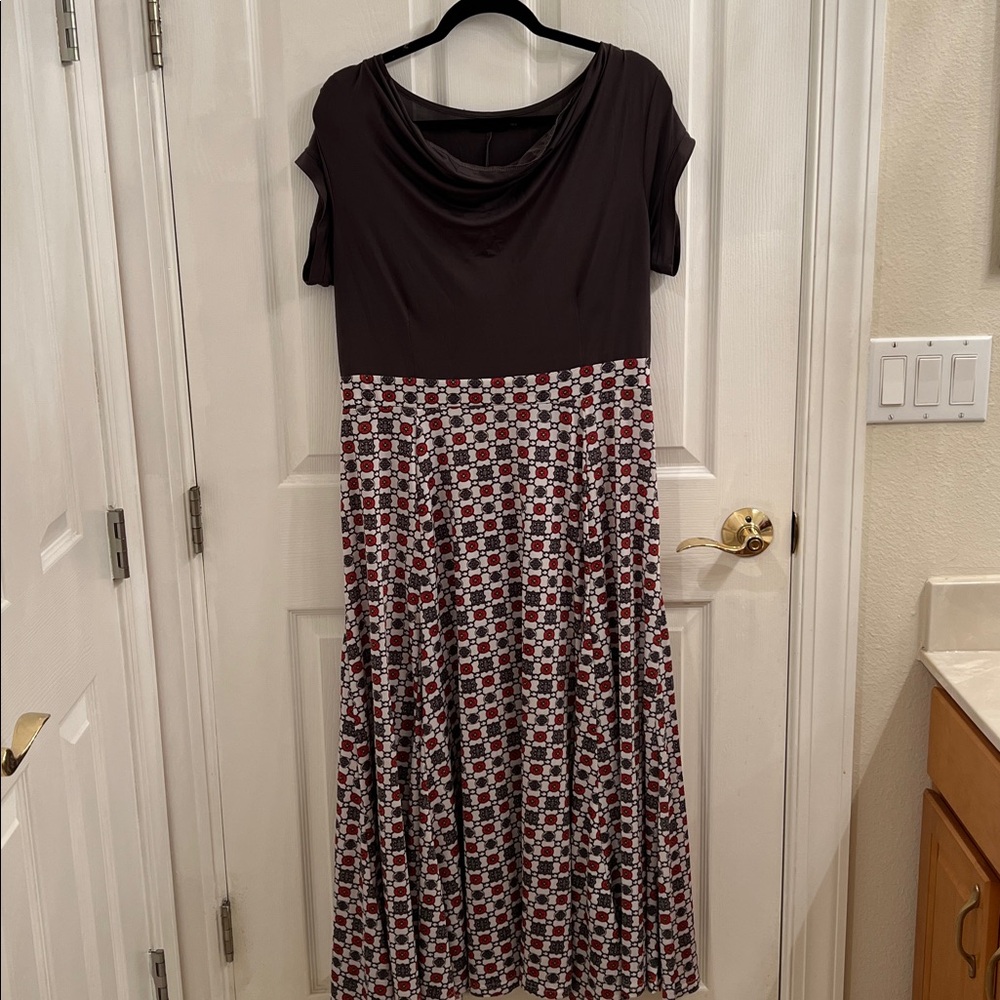 Reborn Black and Red Checkered Maxi Dress